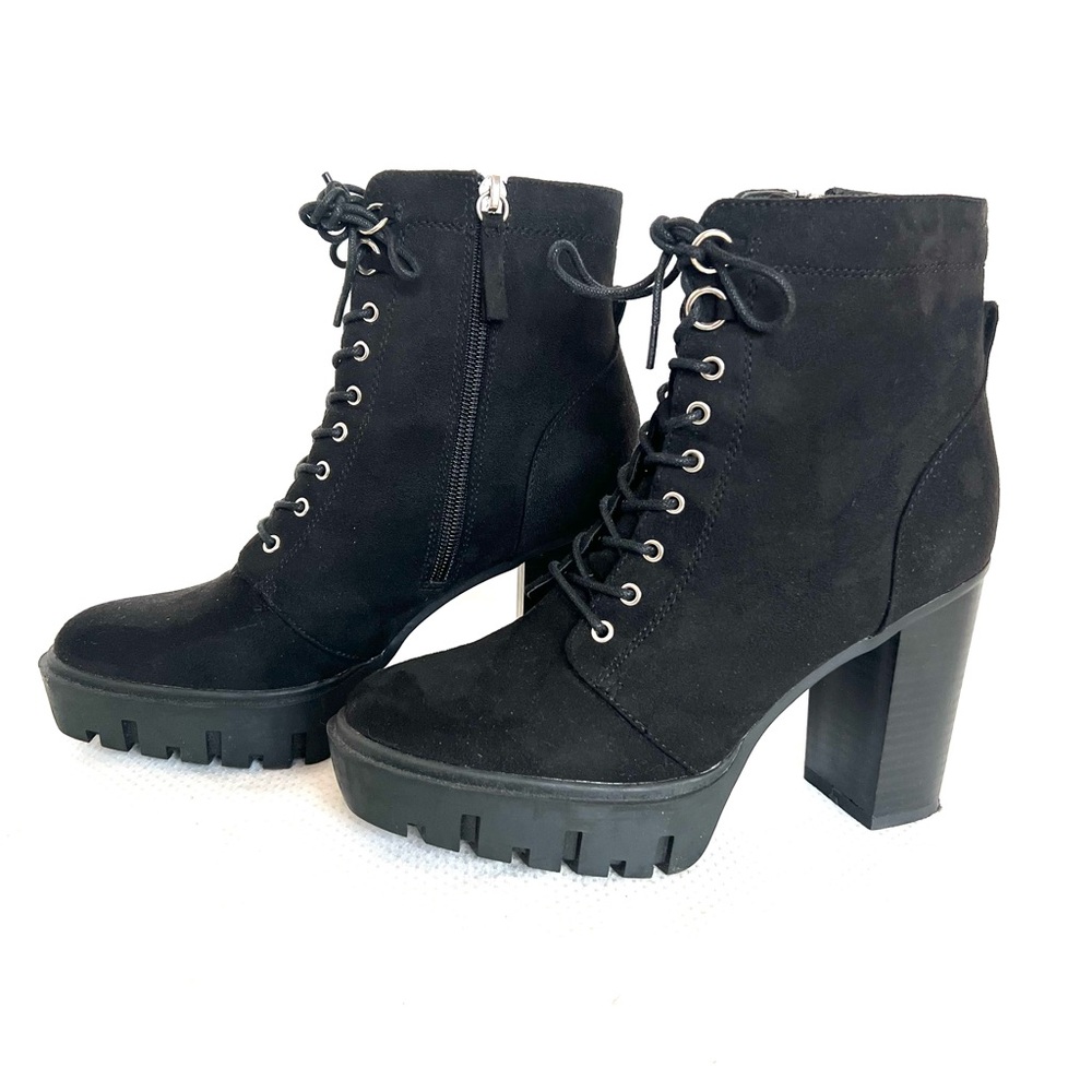 FOREVER 21 Black Platform Heels Ankle Booties